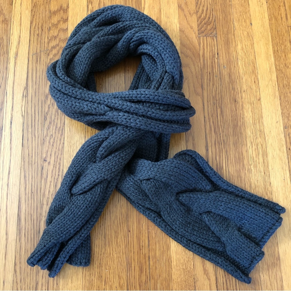 Coach merino wool, cable knit scarf